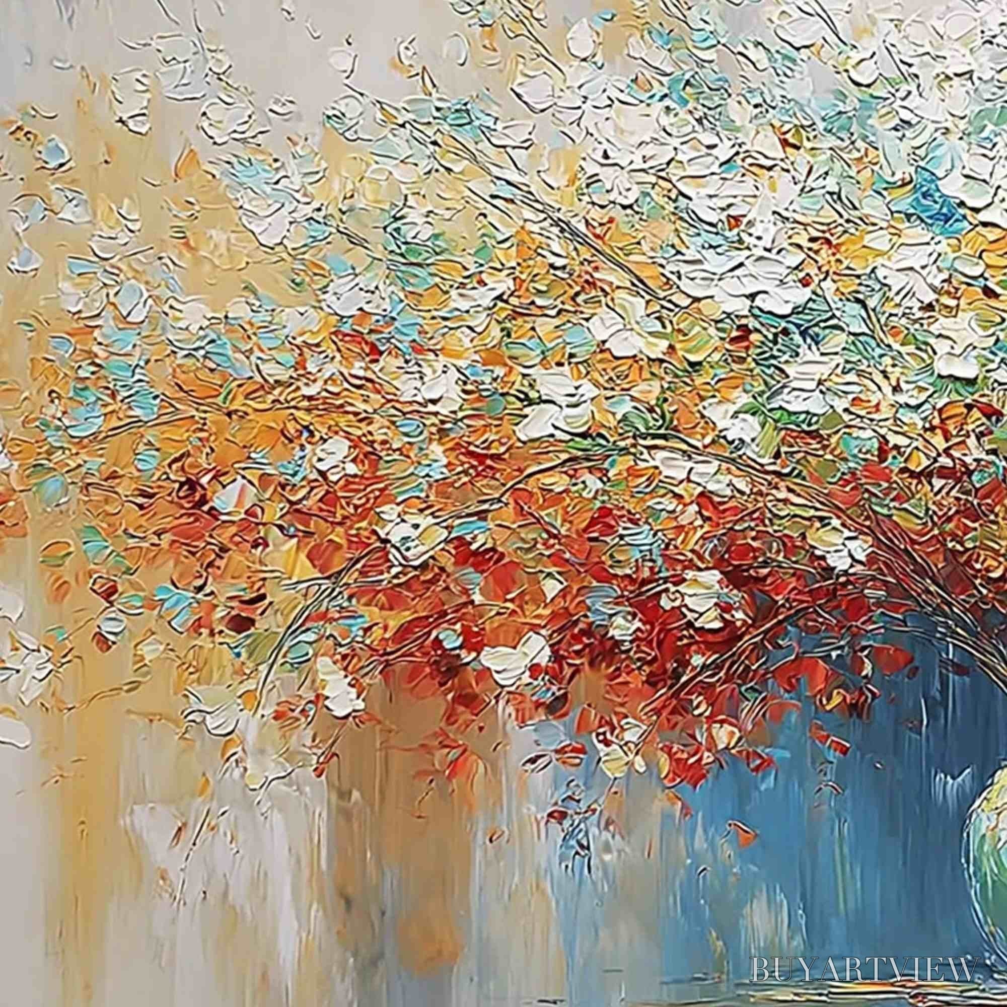 ARTOVITAS Symphony in Bloom – Vibrant Textured Palette Knife Floral Painting - image 3