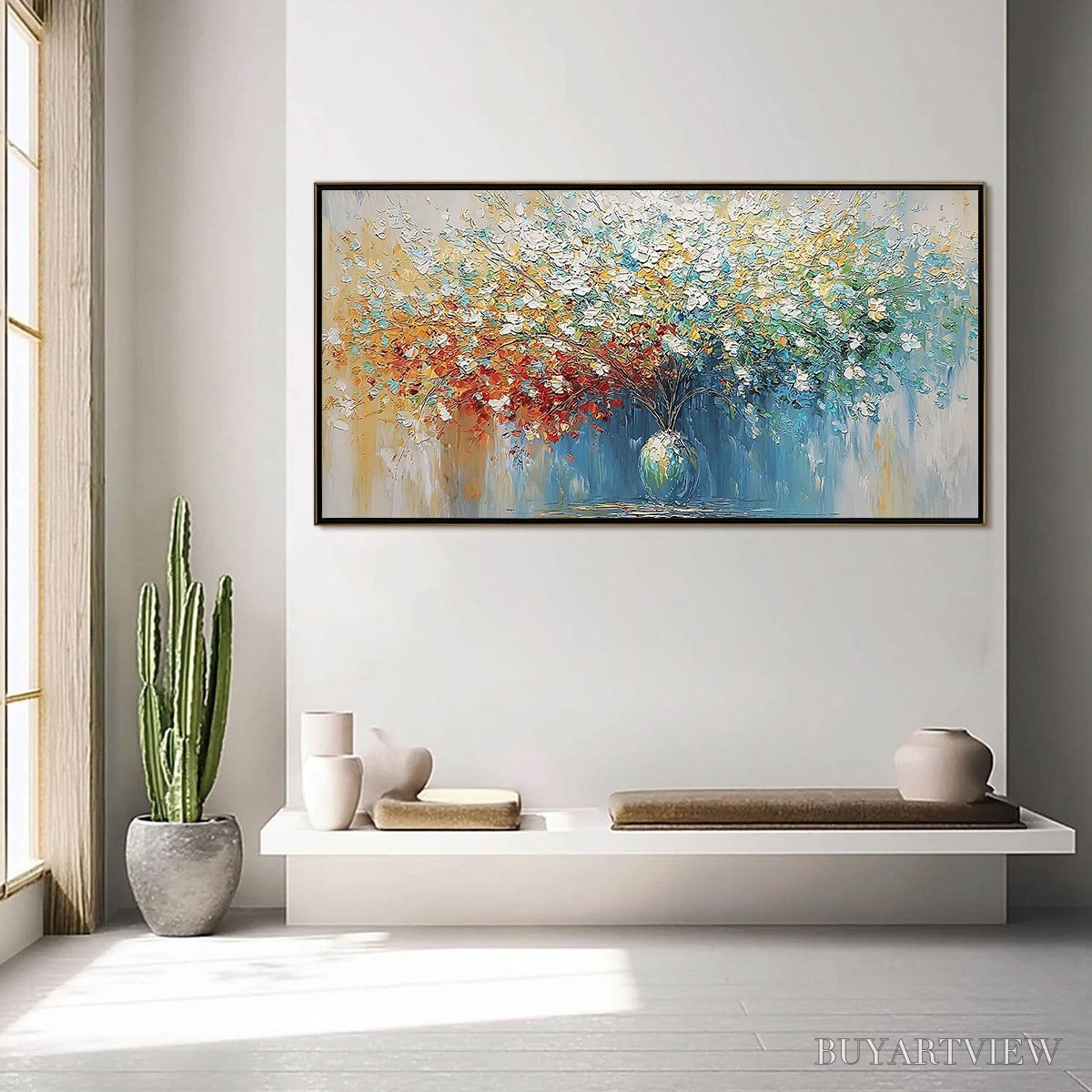 ARTOVITAS Symphony in Bloom – Vibrant Textured Palette Knife Floral Painting - image 4