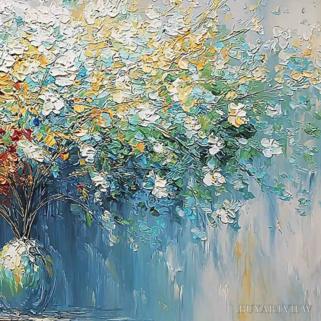 ARTOVITAS Symphony in Bloom – Vibrant Textured Palette Knife Floral Painting - image 5