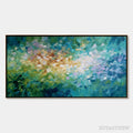 ARTOVITAS Emerald Bloom – Colorful Textured Abstract Floral Palette Knife Painting - image 1