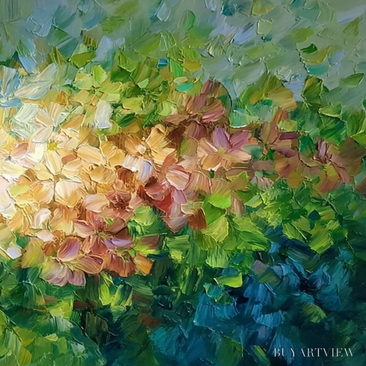 ARTOVITAS Garden of Light – Textured Abstract Floral Impasto Oil Painting - image 5