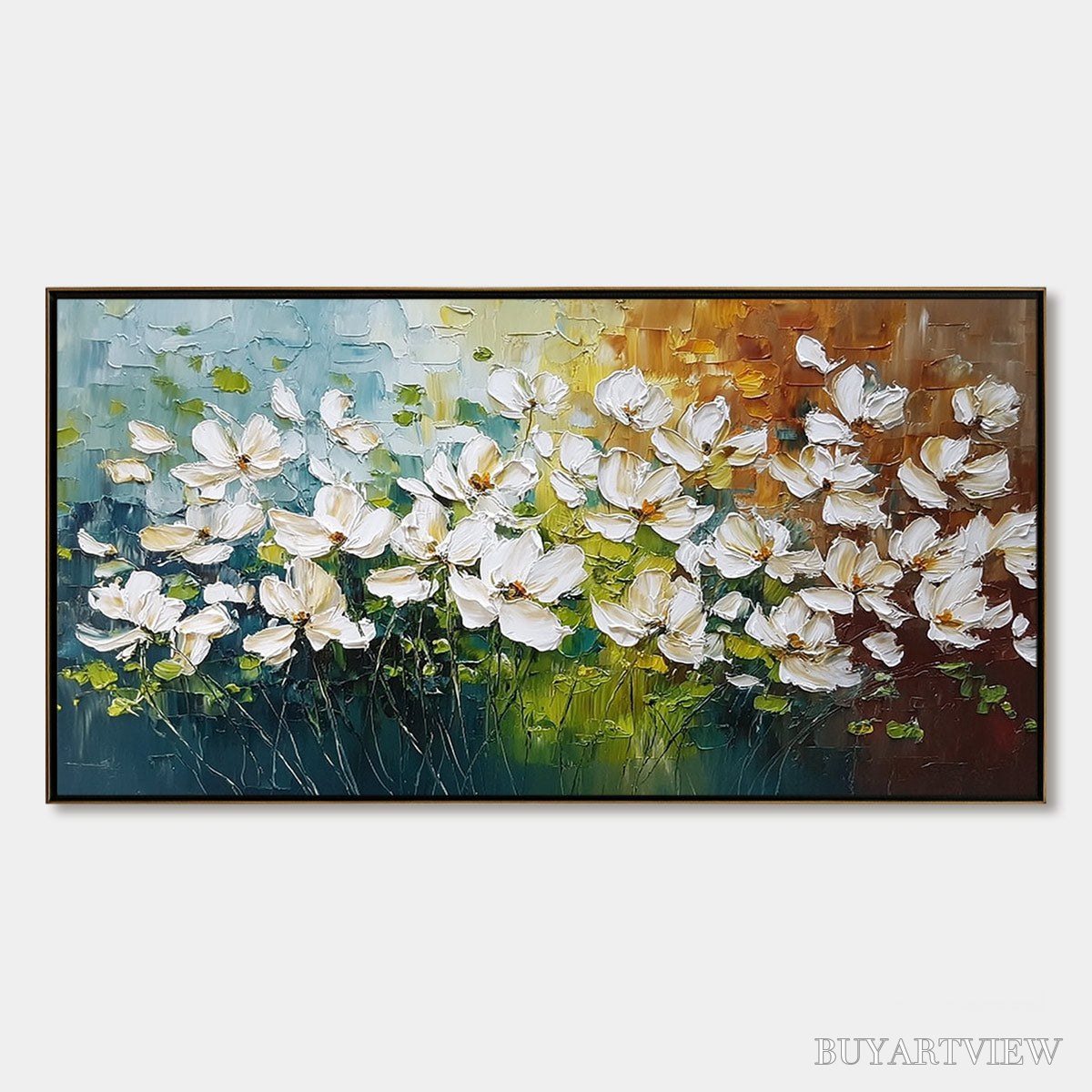 ARTOVITAS Tuscan Bloom – Textured Palette Knife Floral Oil Painting - image 1