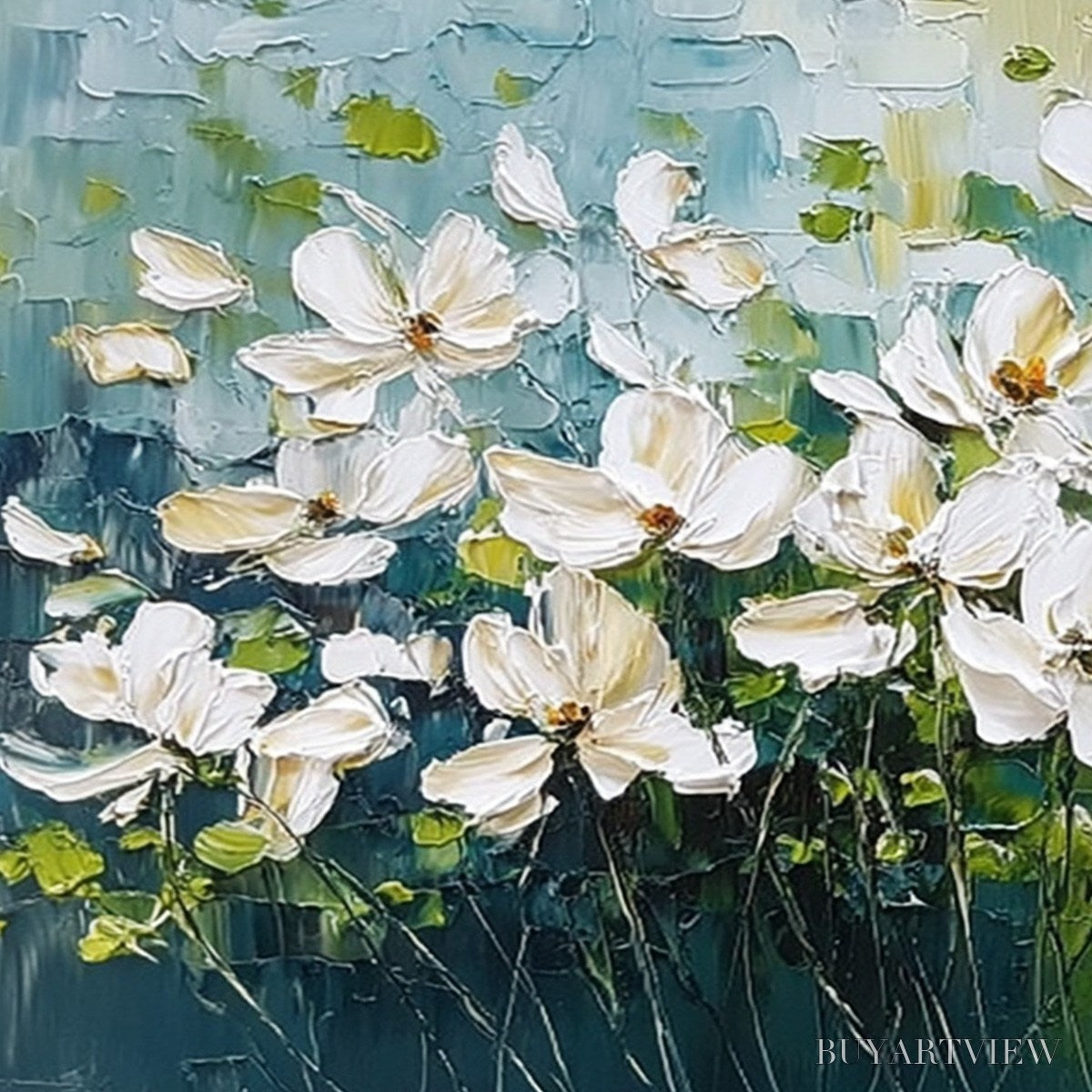 ARTOVITAS Tuscan Bloom – Textured Palette Knife Floral Oil Painting - image 3