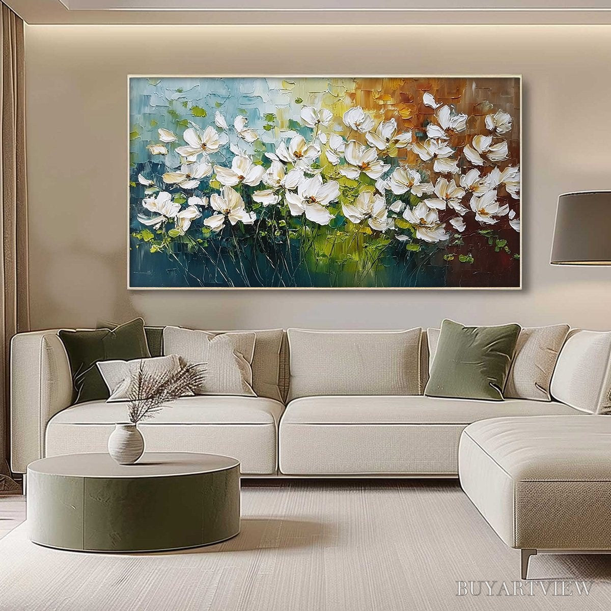 ARTOVITAS Tuscan Bloom – Textured Palette Knife Floral Oil Painting - image 4