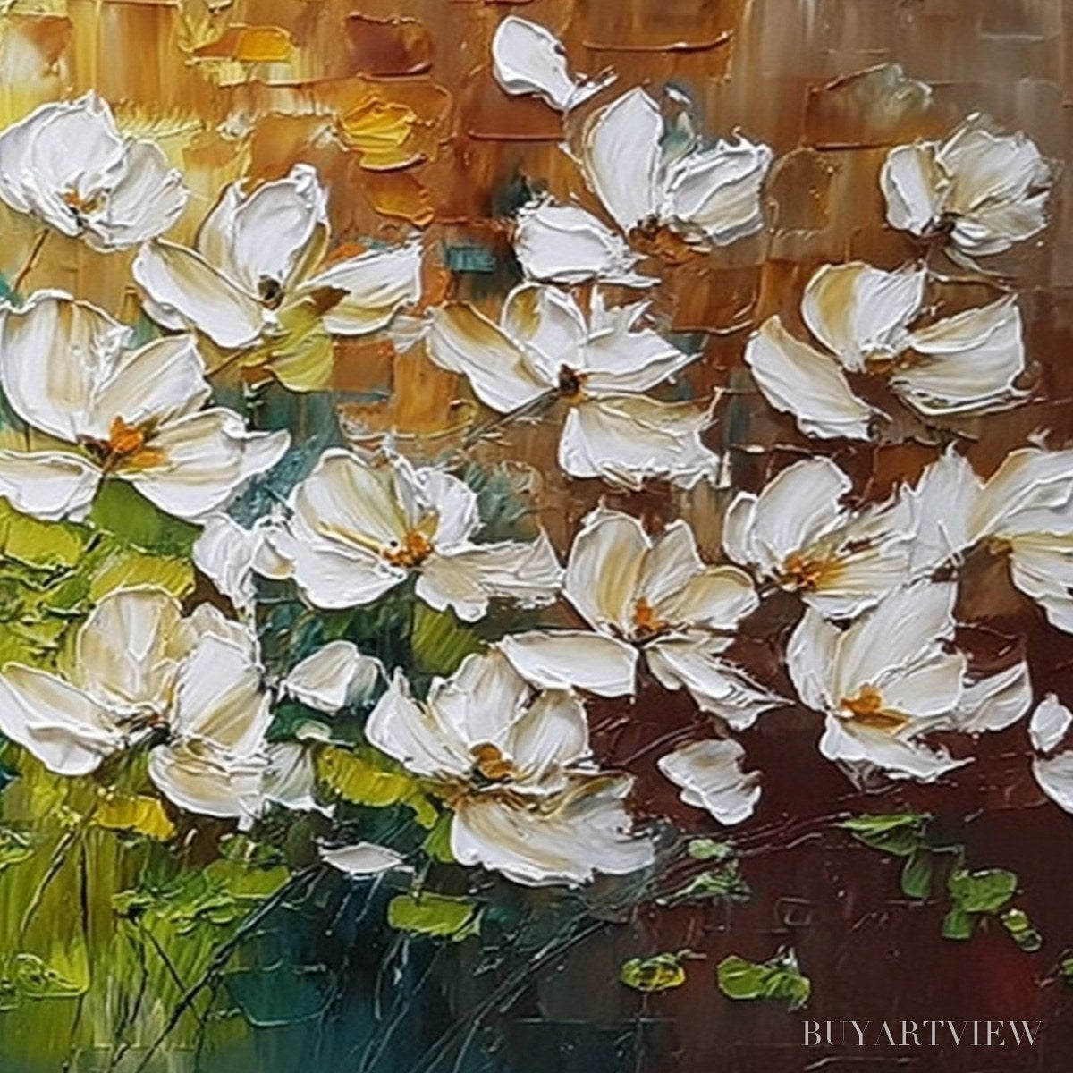 ARTOVITAS Tuscan Bloom – Textured Palette Knife Floral Oil Painting - image 5