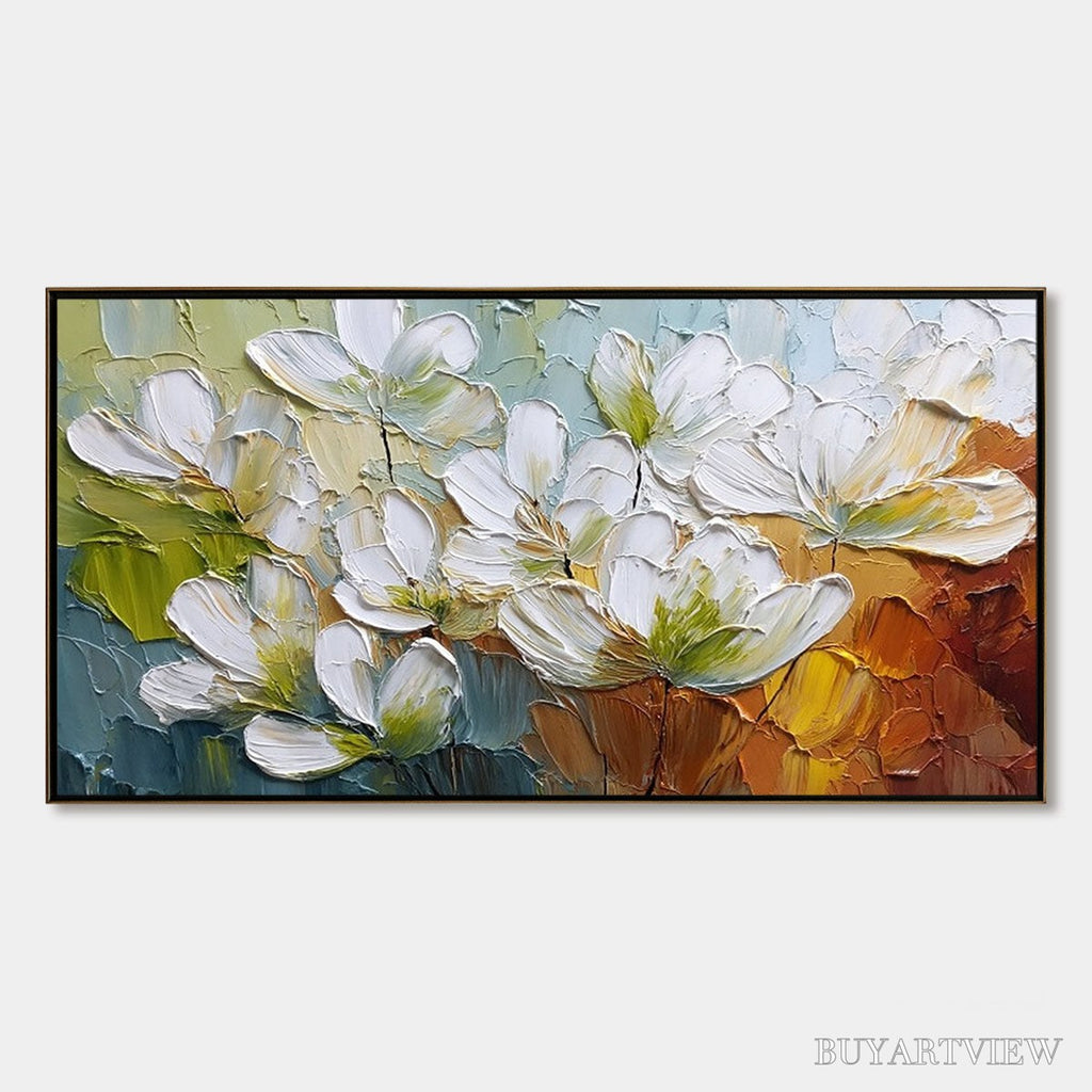 ARTOVITAS Terra Flora – Textured Palette Knife Floral Impasto Oil Painting - image 1