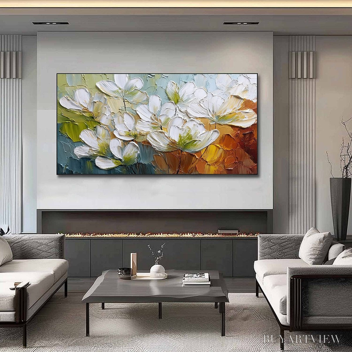 ARTOVITAS Terra Flora – Textured Palette Knife Floral Impasto Oil Painting - image 2