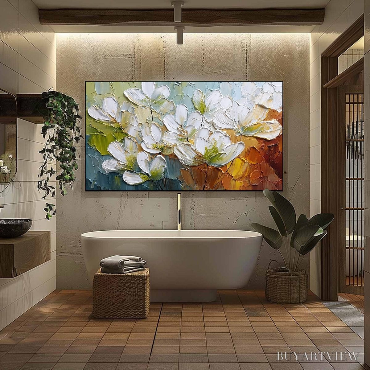 ARTOVITAS Terra Flora – Textured Palette Knife Floral Impasto Oil Painting - image 6