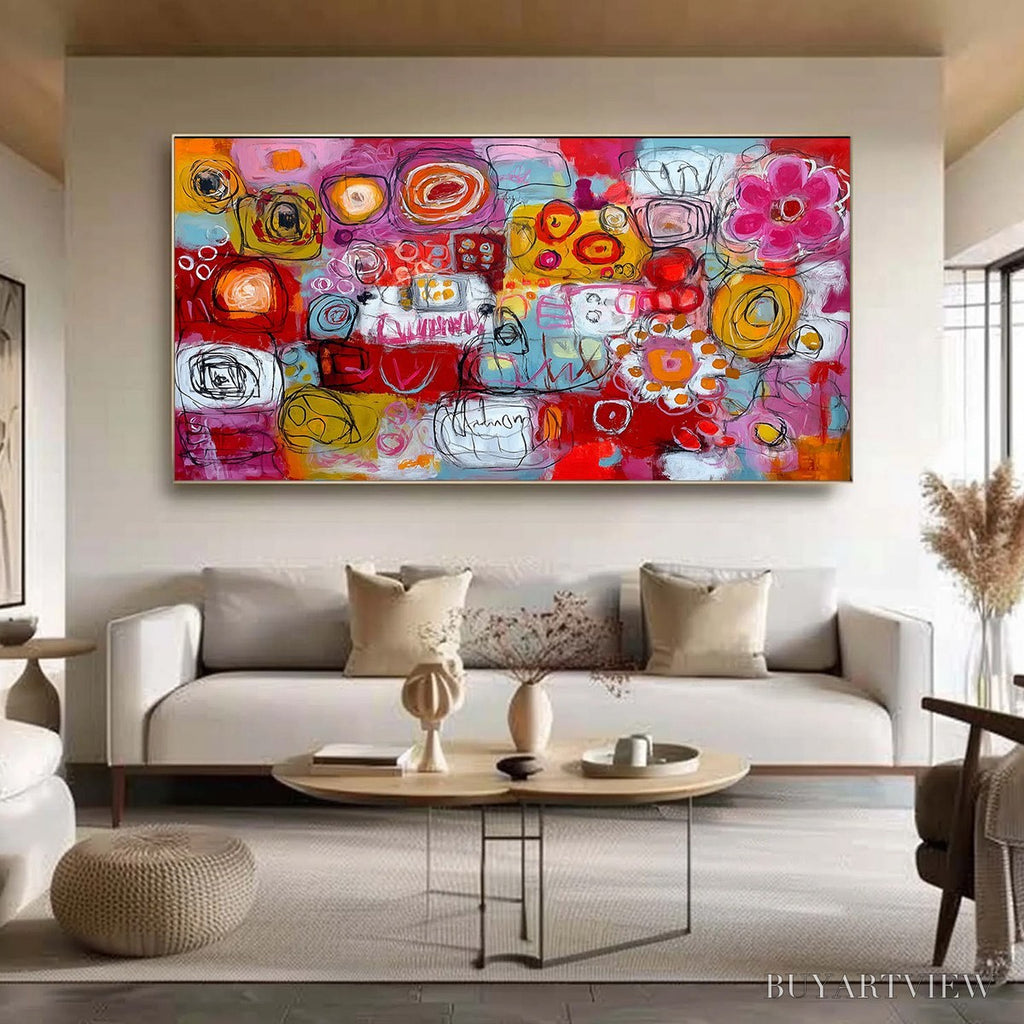 ARTOVITAS Carnival of Colors – Large Colorful Abstract Painting for Modern Wall Decor - image 2