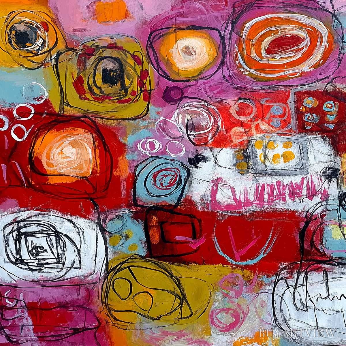 ARTOVITAS Carnival of Colors – Large Colorful Abstract Painting for Modern Wall Decor - image 3