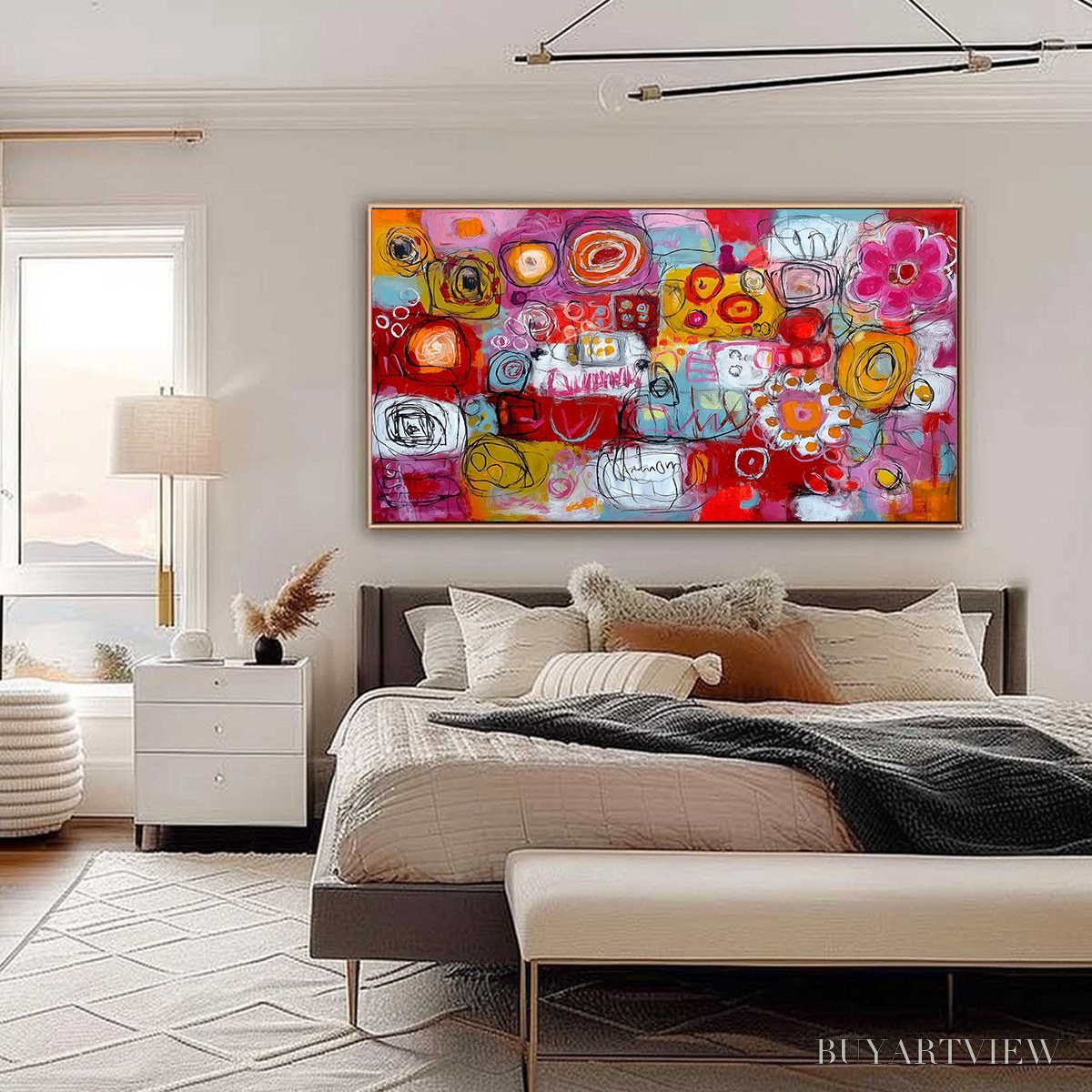 ARTOVITAS Carnival of Colors – Large Colorful Abstract Painting for Modern Wall Decor - image 6