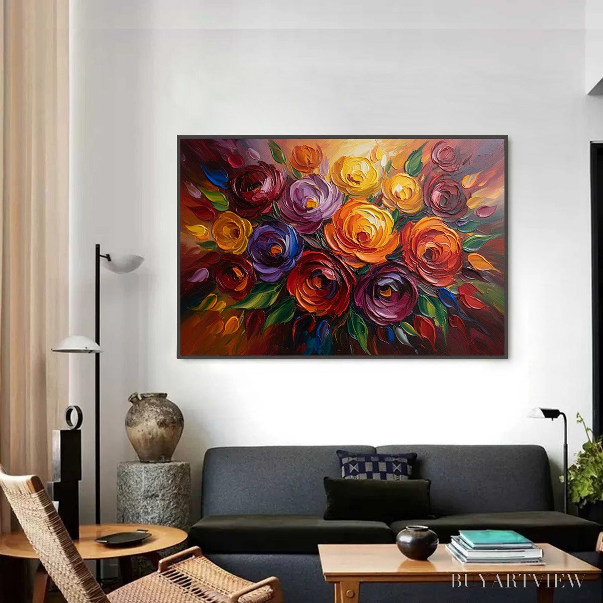 ARTOVITAS Eternal Bloom – Colorful Textured Impasto Floral Oil Painting - image 2