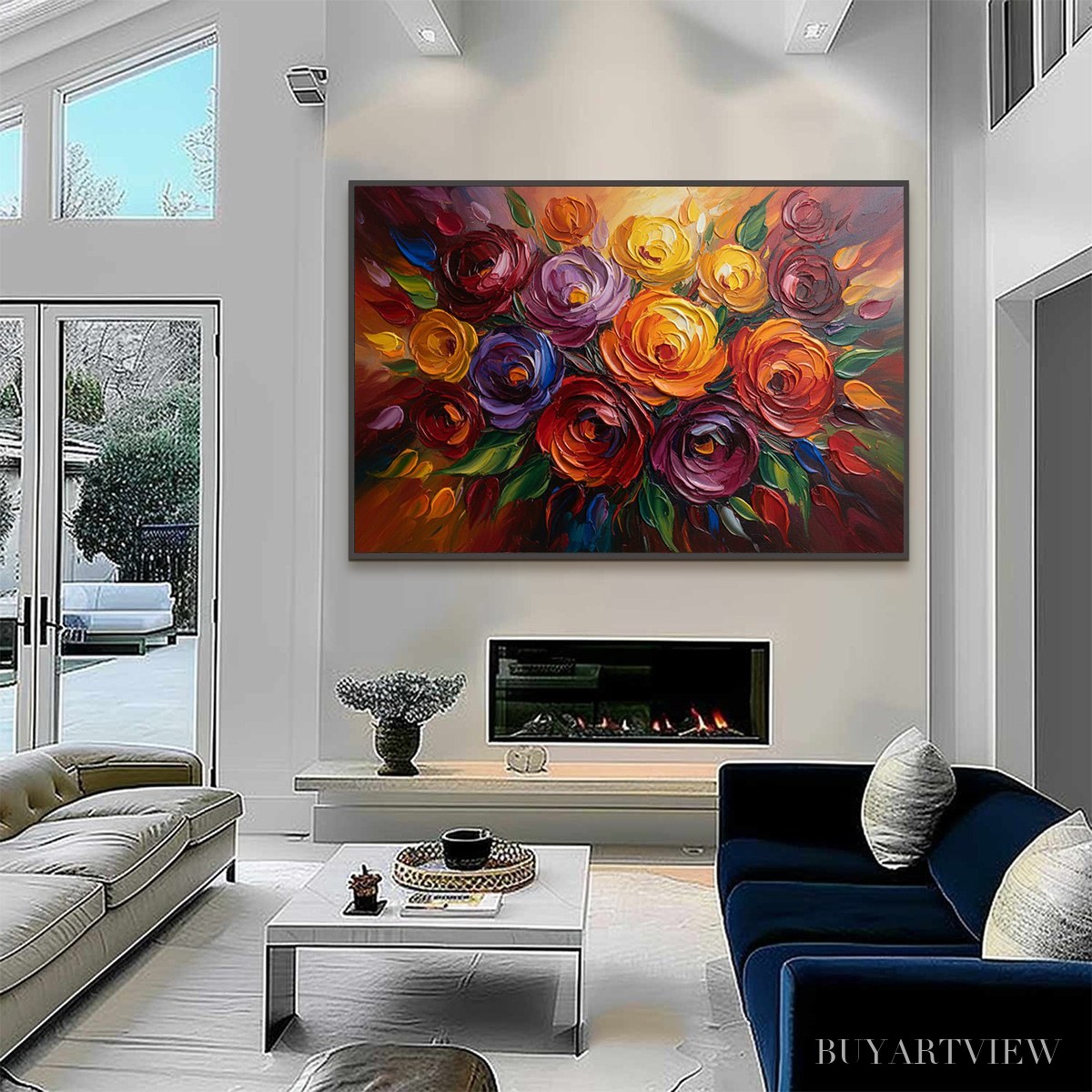 ARTOVITAS Eternal Bloom – Colorful Textured Impasto Floral Oil Painting - image 6