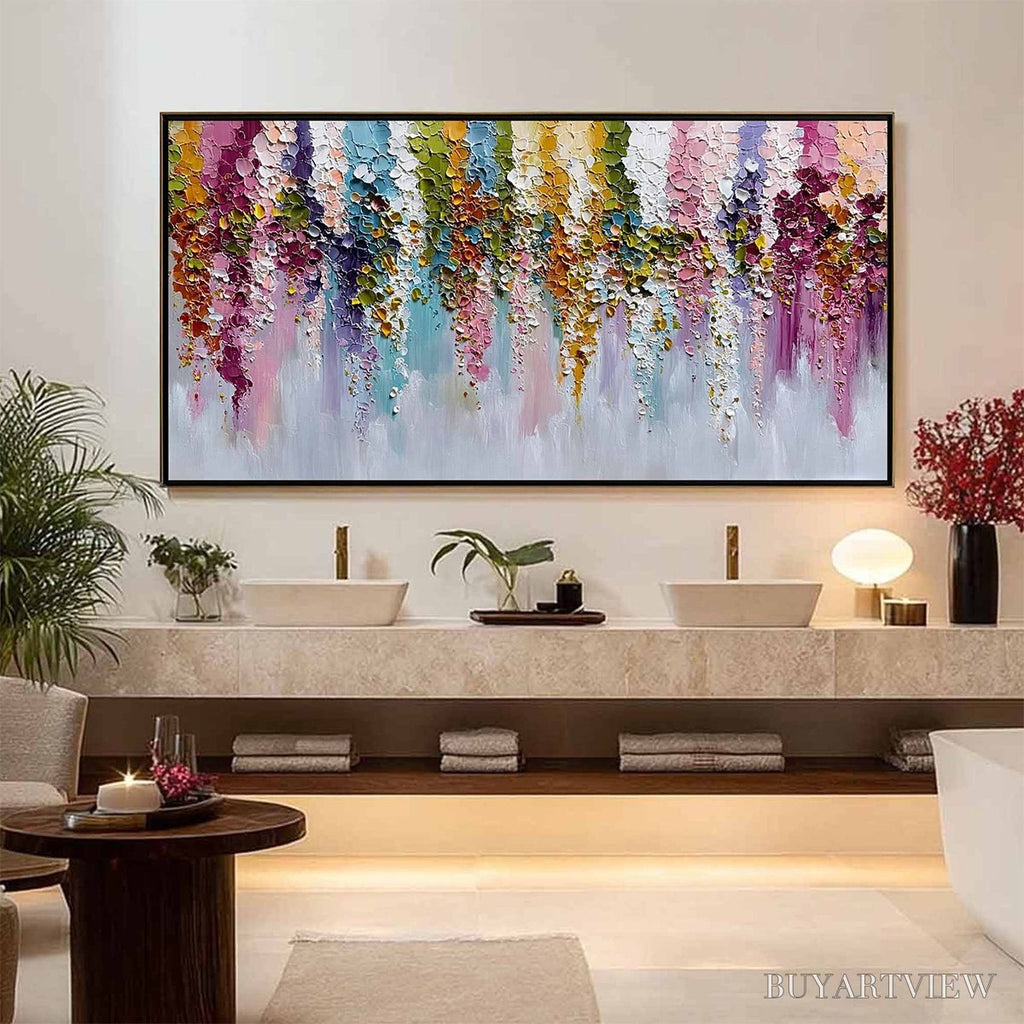 ARTOVITAS Floral Cascade Heavy Texture Abstract Floral Oil Painting - image 2