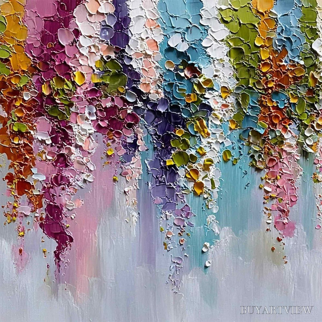 ARTOVITAS Floral Cascade Heavy Texture Abstract Floral Oil Painting - image 3