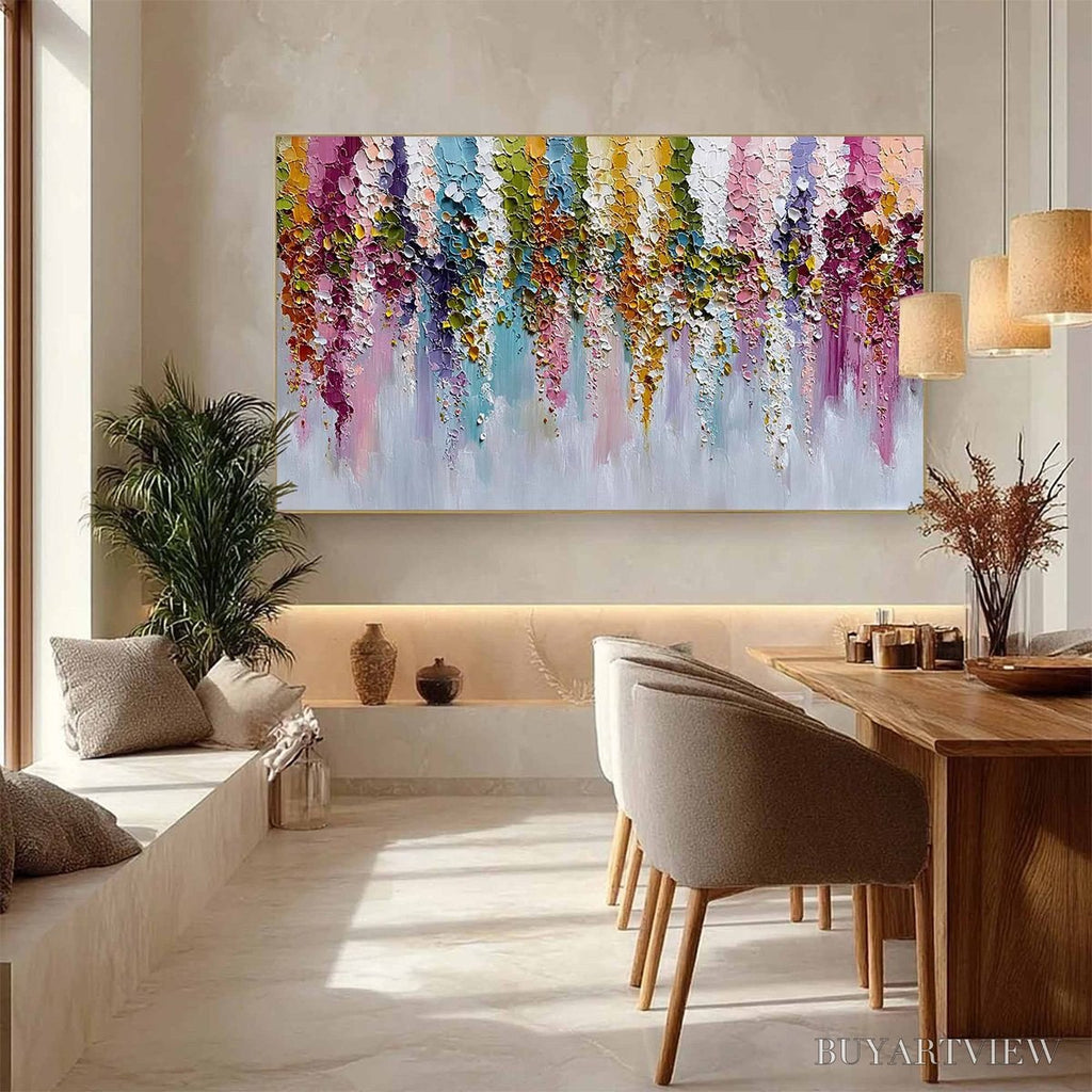 ARTOVITAS Floral Cascade Heavy Texture Abstract Floral Oil Painting - image 4