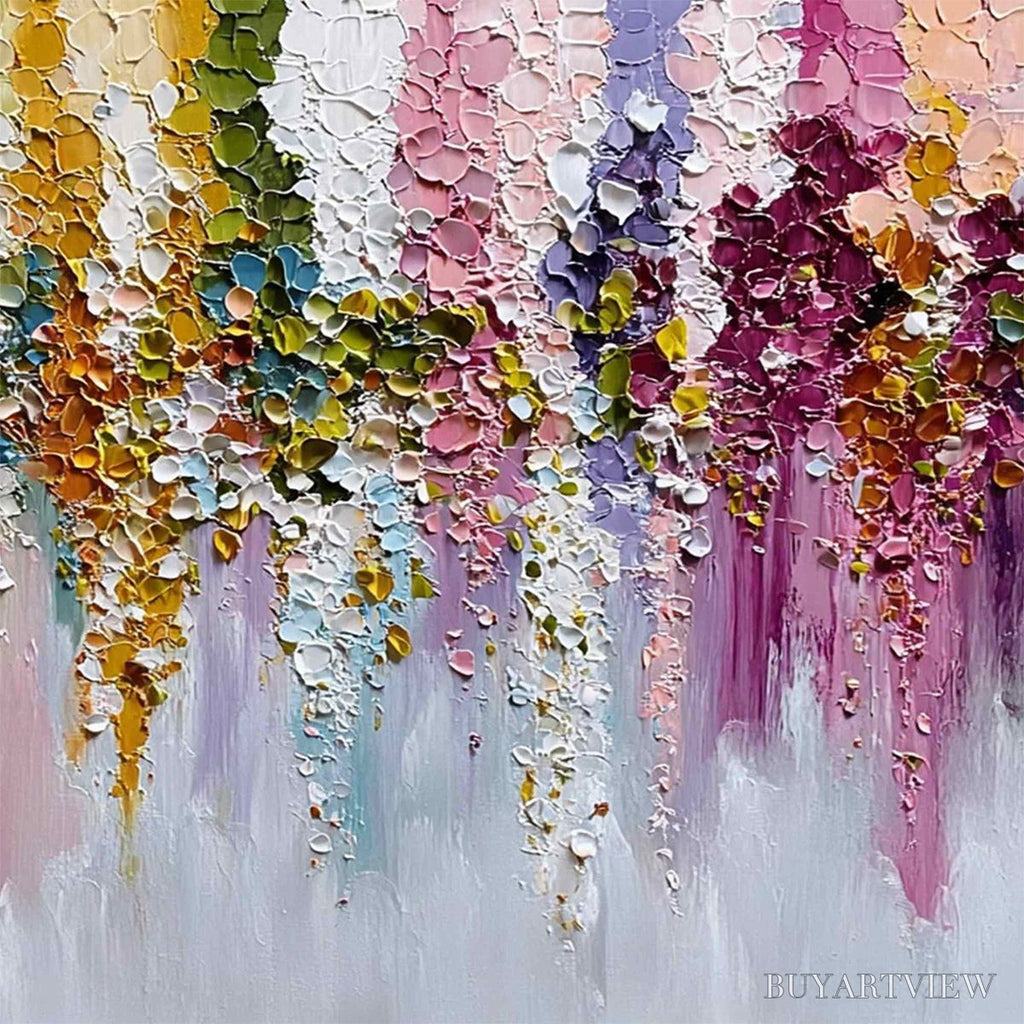 ARTOVITAS Floral Cascade Heavy Texture Abstract Floral Oil Painting - image 5