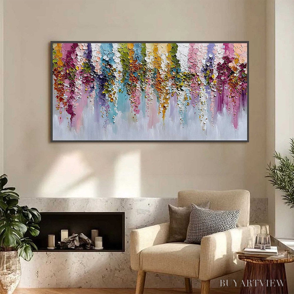 ARTOVITAS Floral Cascade Heavy Texture Abstract Floral Oil Painting - image 6