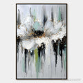 ARTOVITAS Celestial Bloom – Heavily Textured Abstract Floral Painting with Golden Accents - image 1