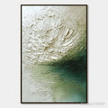 ARTOVITAS Emerald Bloom – Textured Wabi Sabi Floral Abstract - image 1