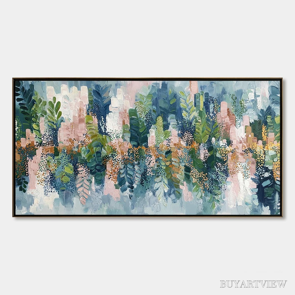 ARTOVITAS Verdant Sanctuary – Colorful Abstract Botanical Textured Painting - image 1