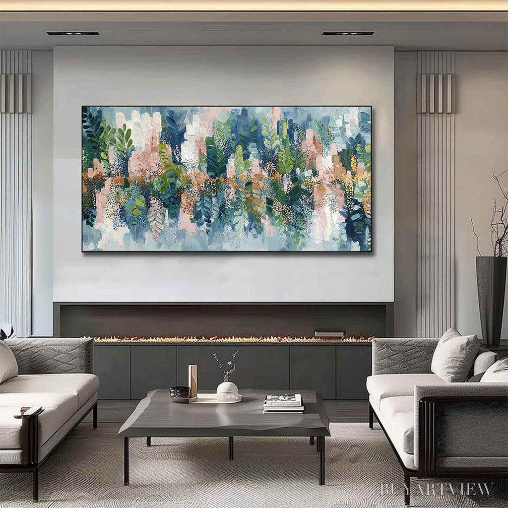 ARTOVITAS Verdant Sanctuary – Colorful Abstract Botanical Textured Painting - image 4