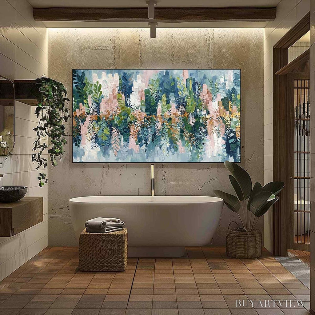 ARTOVITAS Verdant Sanctuary – Colorful Abstract Botanical Textured Painting - image 6