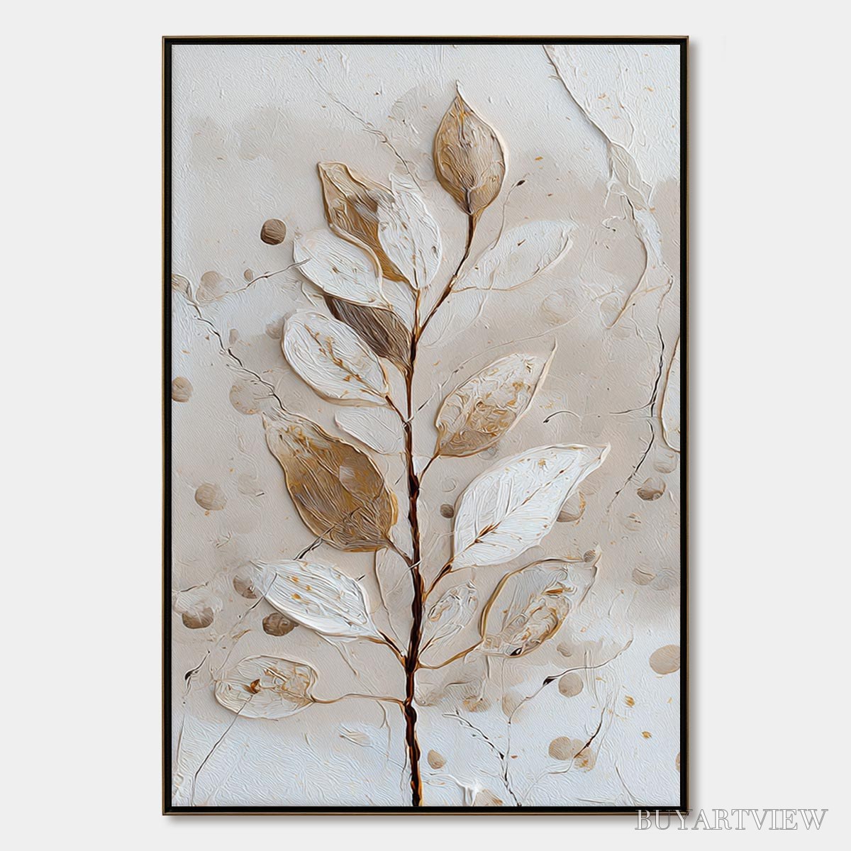 ARTOVITAS Earthen Sprig – Textured Wabi Sabi Botanical - image 1