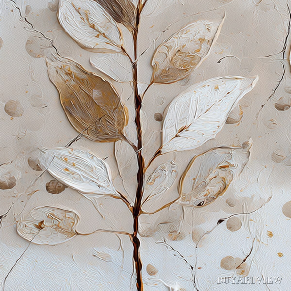 ARTOVITAS Earthen Sprig – Textured Wabi Sabi Botanical - image 3