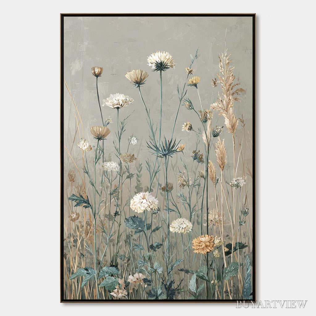 ARTOVITAS Whispering Meadow – Vintage Botanical Wildflower Painting - image 1