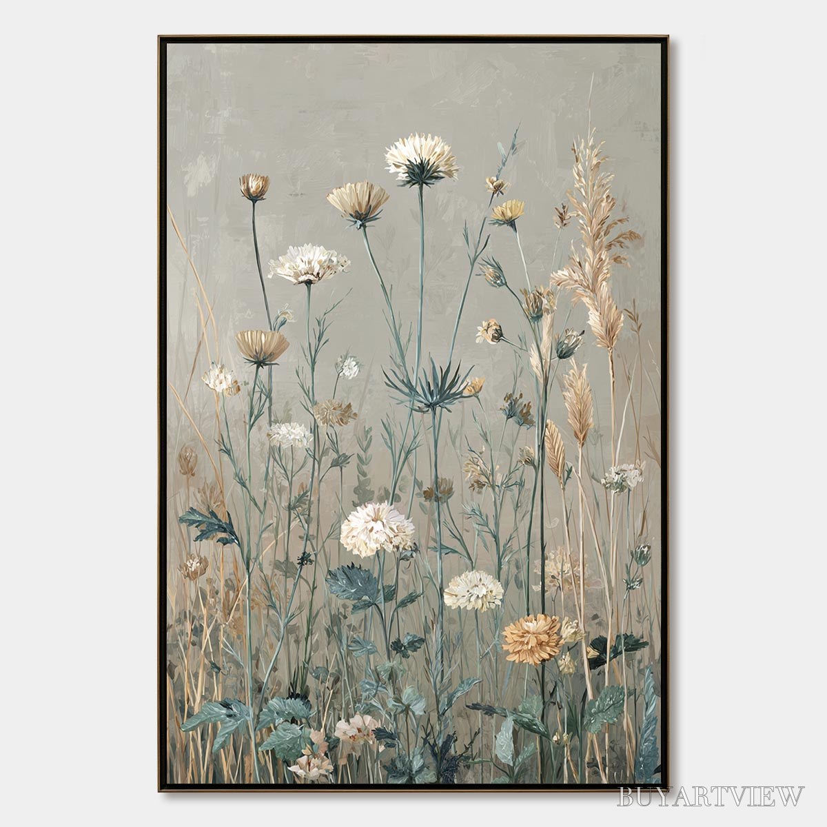 ARTOVITAS Whispering Meadow – Vintage Botanical Wildflower Painting - image 1