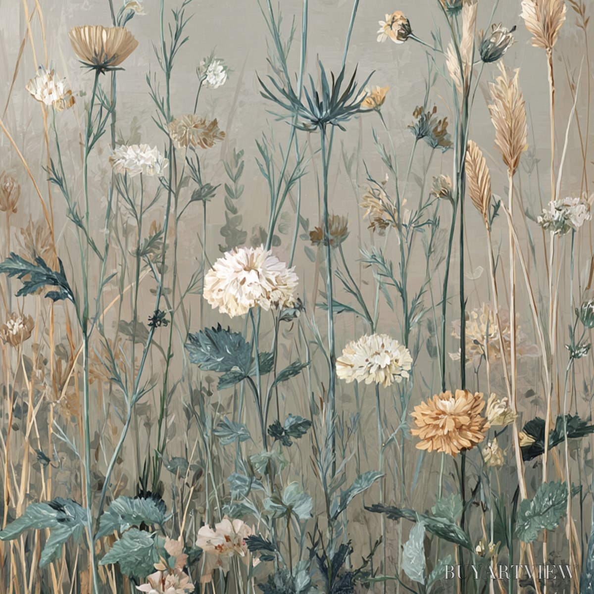 ARTOVITAS Whispering Meadow – Vintage Botanical Wildflower Painting - image 3
