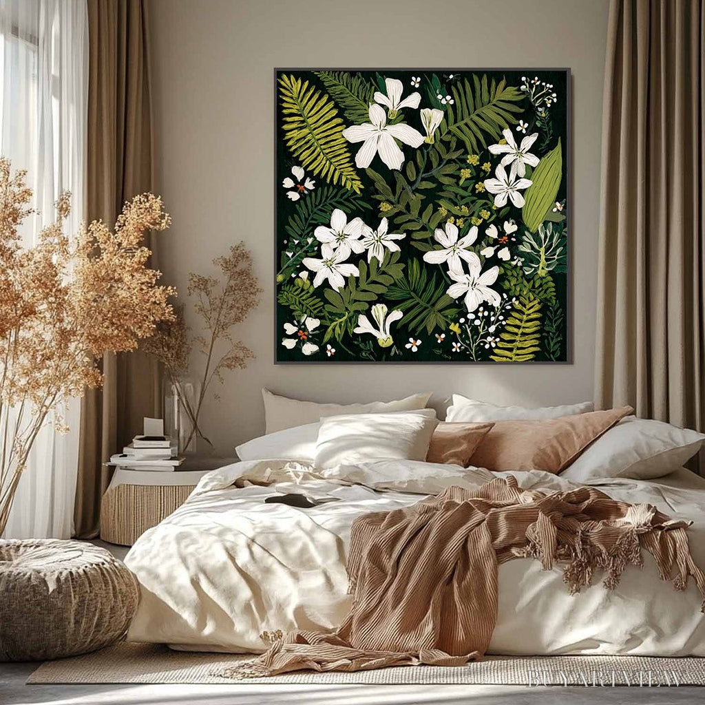 ARTOVITAS Midnight Garden – Dark Botanical Floral Painting - image 2