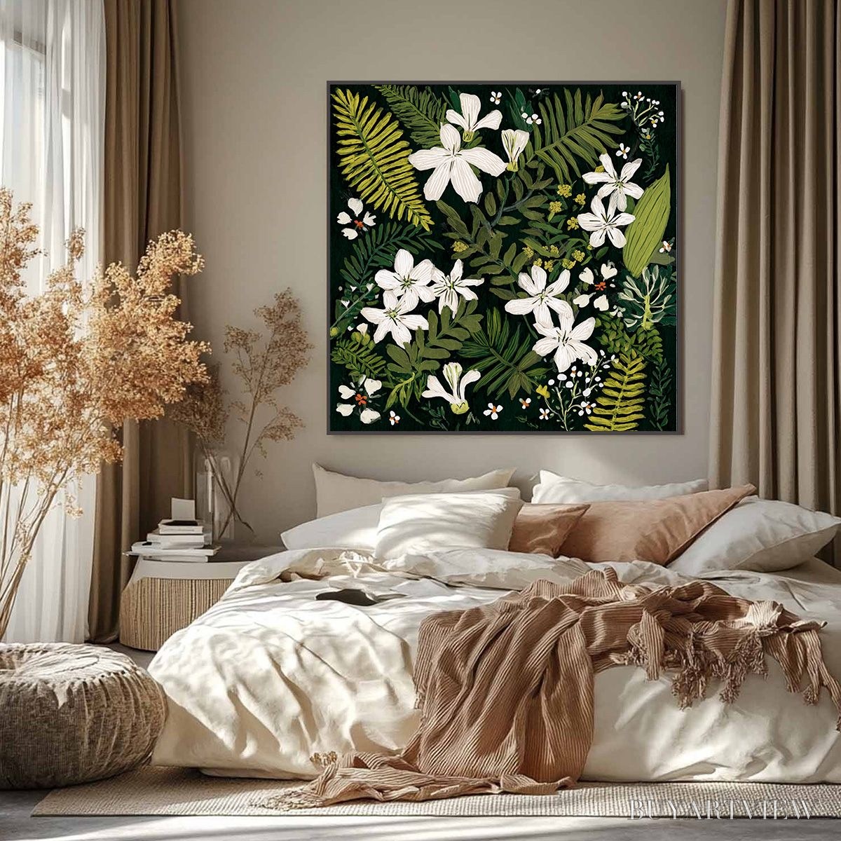 ARTOVITAS Midnight Garden – Dark Botanical Floral Painting - image 2