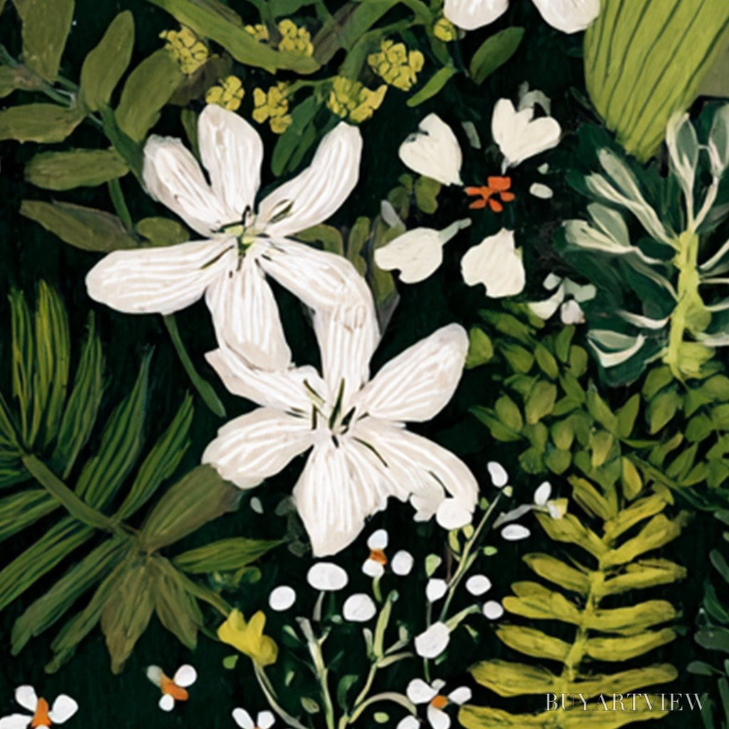 ARTOVITAS Midnight Garden – Dark Botanical Floral Painting - image 3