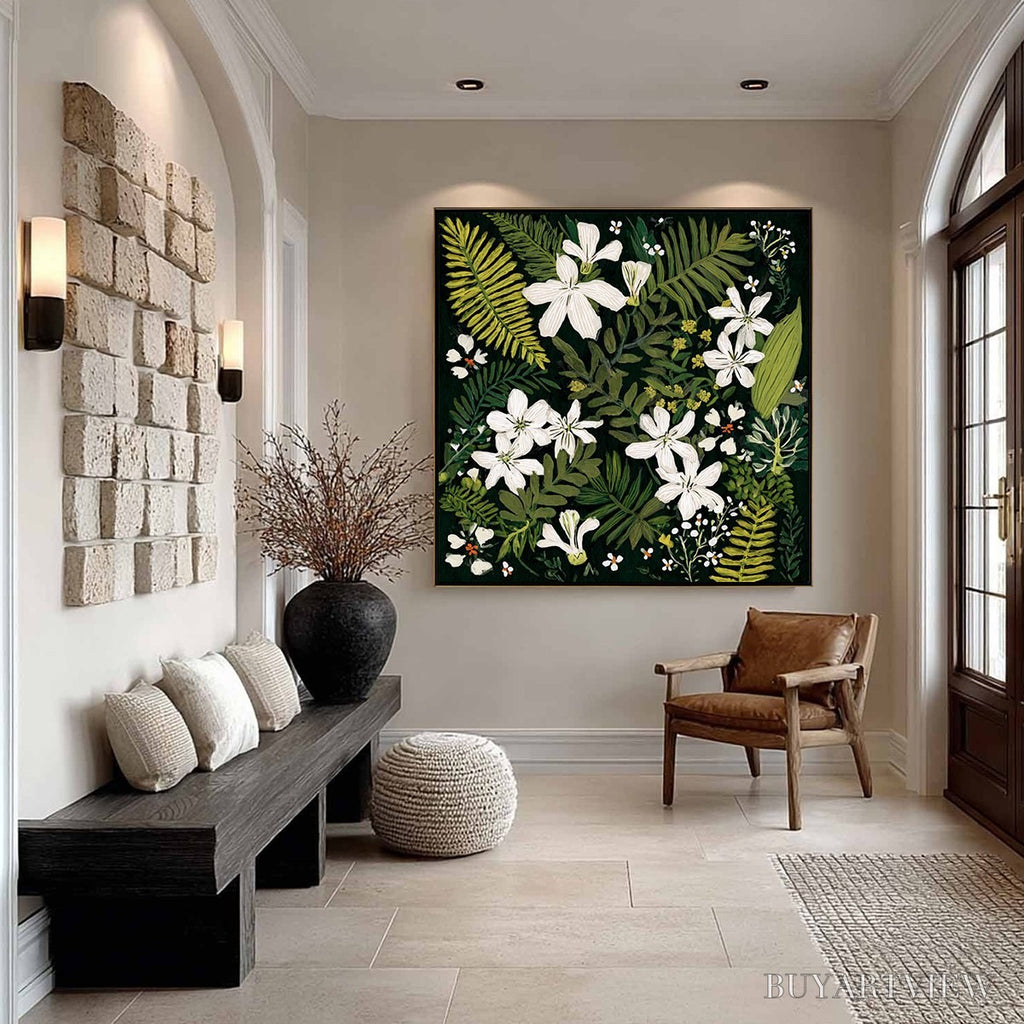 ARTOVITAS Midnight Garden – Dark Botanical Floral Painting - image 4