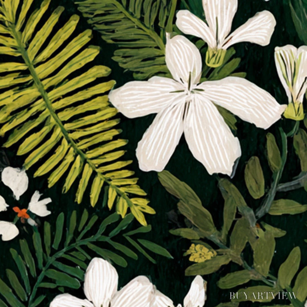 ARTOVITAS Midnight Garden – Dark Botanical Floral Painting - image 5