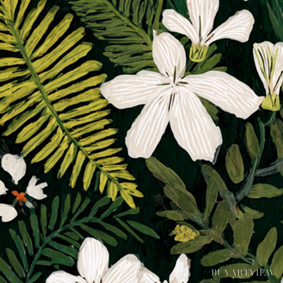ARTOVITAS Midnight Garden – Dark Botanical Floral Painting - image 5
