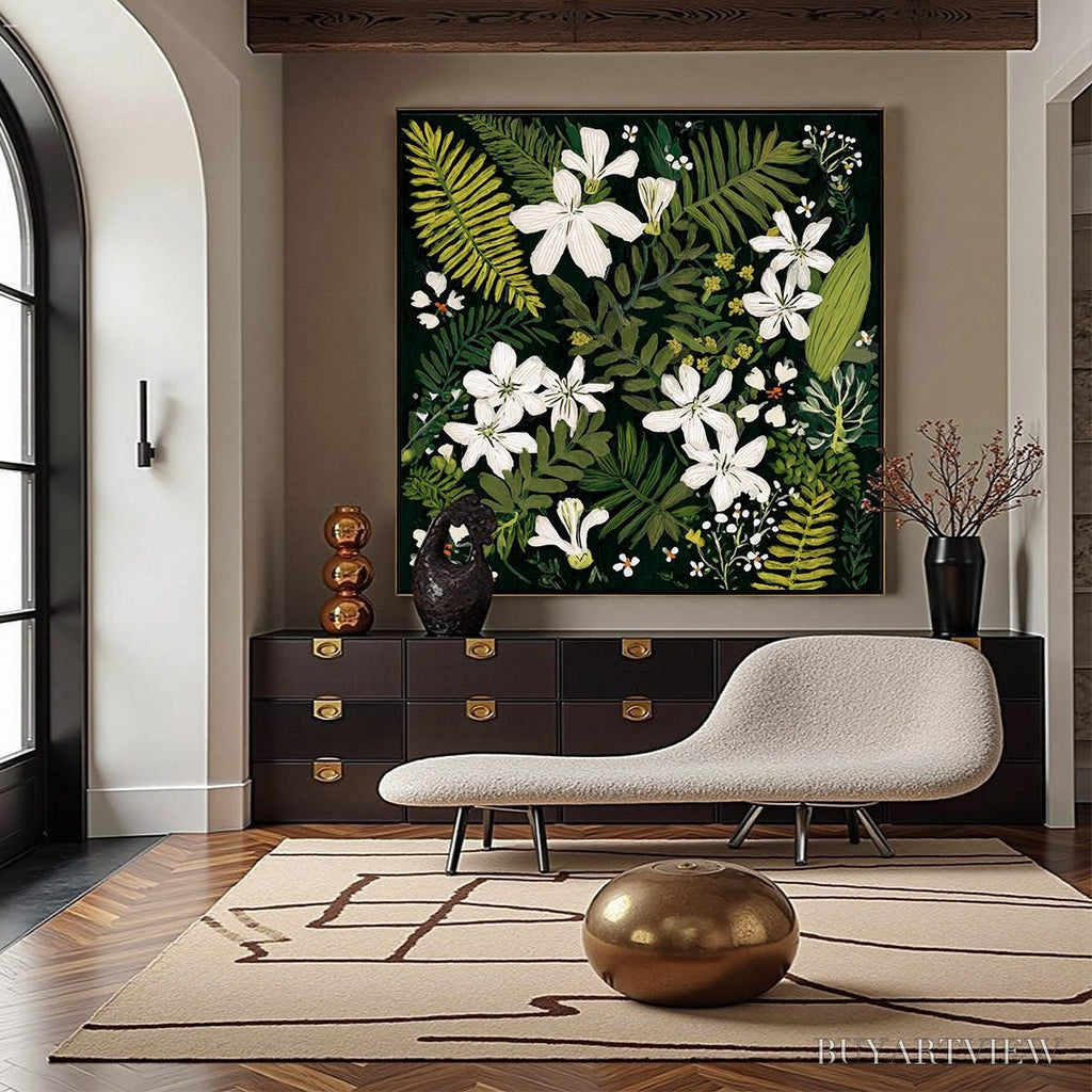 ARTOVITAS Midnight Garden – Dark Botanical Floral Painting - image 6