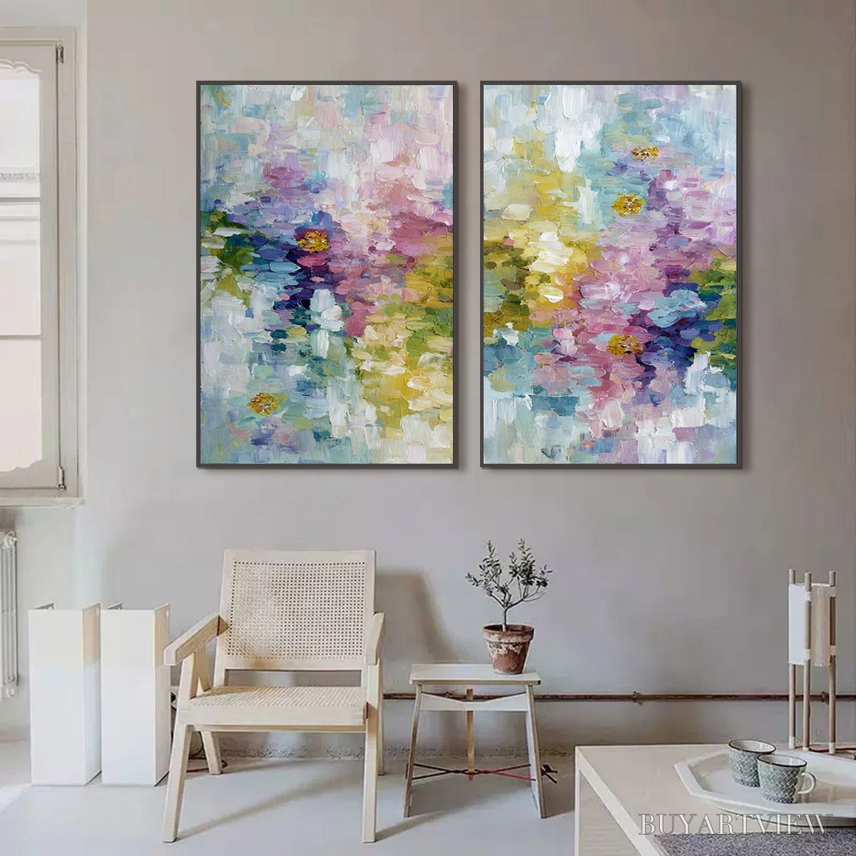 ARTOVITAS Garden Reverie – Colorful Abstract Floral Impasto Painting Set - image 2