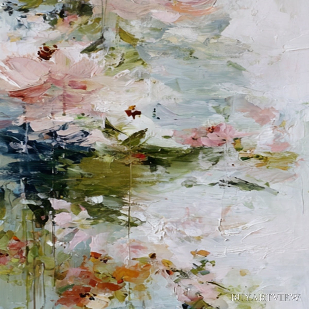 ARTOVITAS Garden Reverie – Abstract Impressionist Floral Diptych Painting - image 3