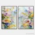 ARTOVITAS Jardin Secret – Impressionistic Abstract Floral Painting Set of 2 - image 1