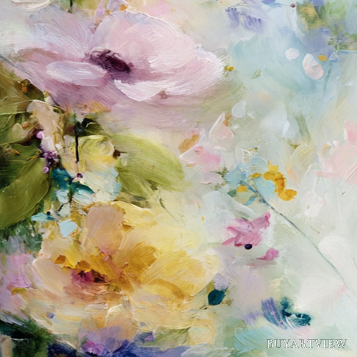 ARTOVITAS Jardin Secret – Impressionistic Abstract Floral Painting Set of 2 - image 3