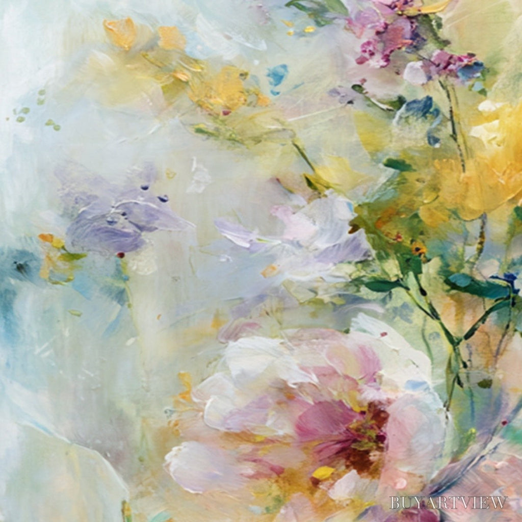 ARTOVITAS Jardin Secret – Impressionistic Abstract Floral Painting Set of 2 - image 5