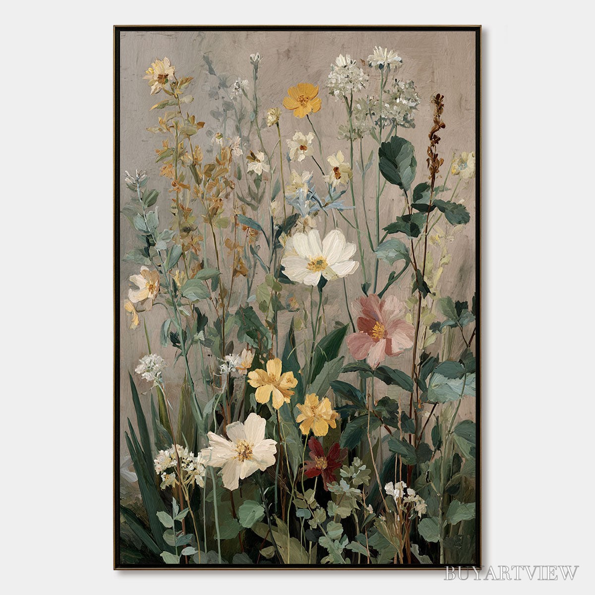 ARTOVITAS Wild Bloom Serenade – Vintage Style Wildflower Meadow Oil Painting - image 1