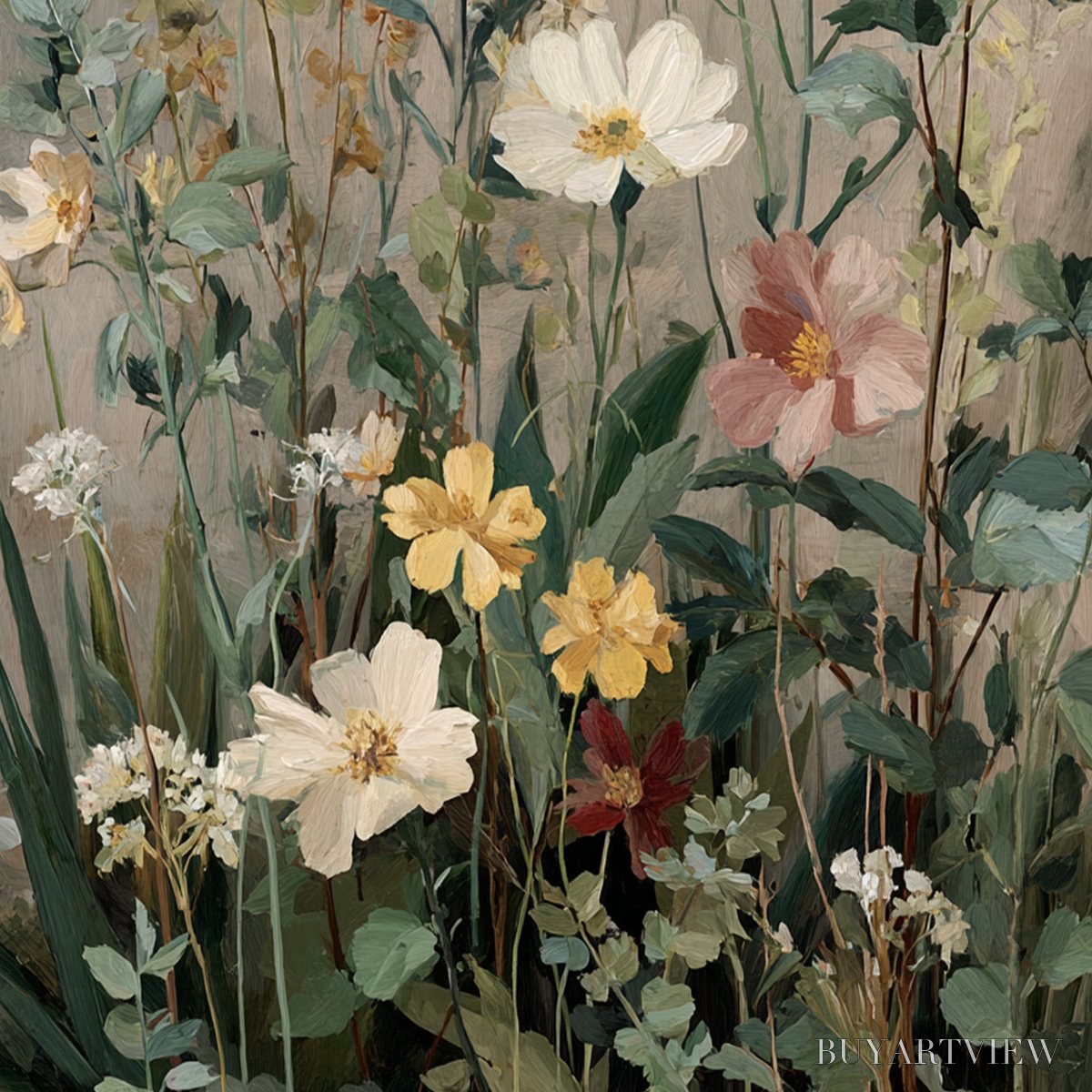 ARTOVITAS Wild Bloom Serenade – Vintage Style Wildflower Meadow Oil Painting - image 3