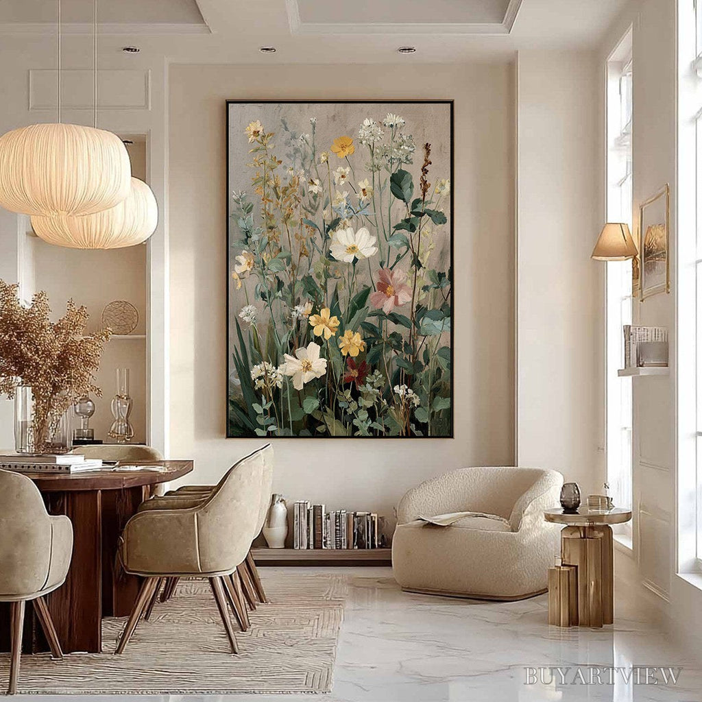 ARTOVITAS Wild Bloom Serenade – Vintage Style Wildflower Meadow Oil Painting - image 4