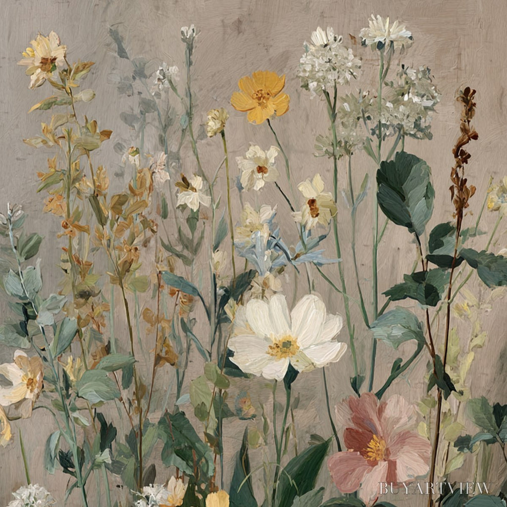 ARTOVITAS Wild Bloom Serenade – Vintage Style Wildflower Meadow Oil Painting - image 5