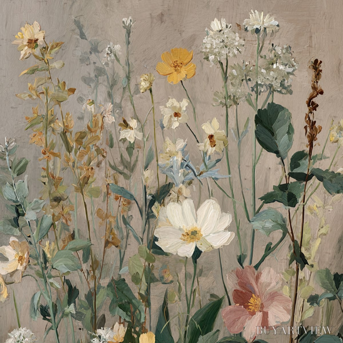 ARTOVITAS Wild Bloom Serenade – Vintage Style Wildflower Meadow Oil Painting - image 5