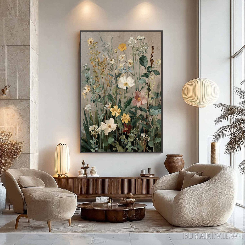 ARTOVITAS Wild Bloom Serenade – Vintage Style Wildflower Meadow Oil Painting - image 6